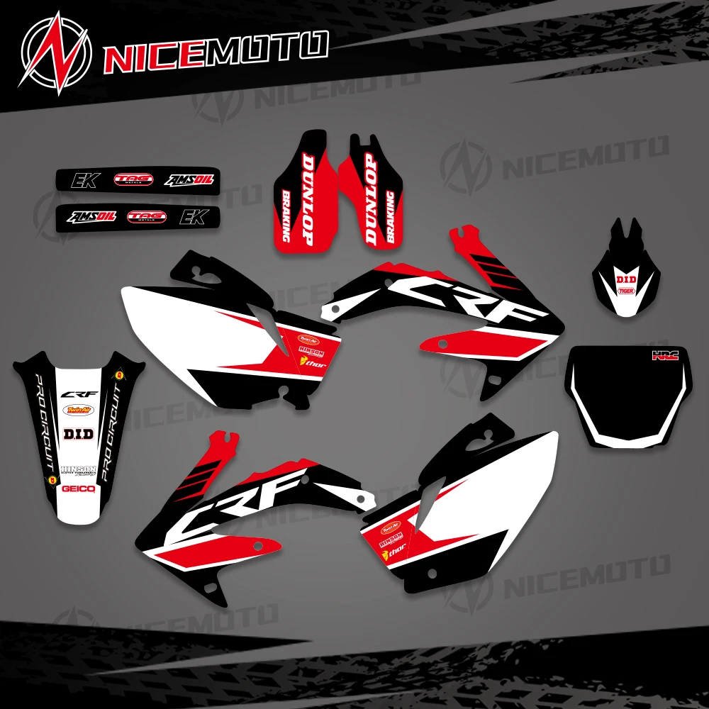 

NICEMOTO для Honda 450 CRF 2005-2008 команда графика фоны наклейки Наборы для Honda CRF450R CRF450 2005 2006 2007 2008