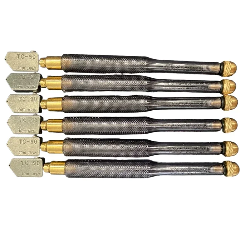 1개 TC-90 롤러 유리 커터 세라믹 타일 커터-휠 일본산 강철 블레이드 헤드 직선 절단 3-12MM 인체공학적 손잡이