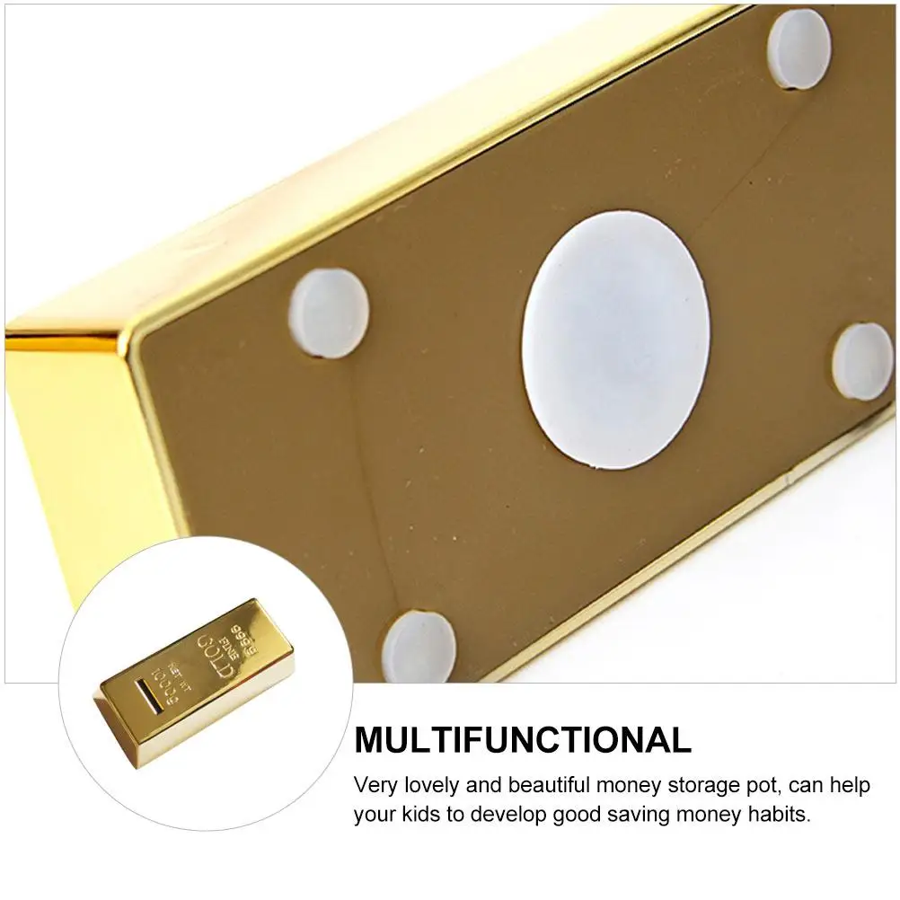 Gold Bars Brick Piggy Bank Child Gold-brick Money Saving Pot High Quality Kids Coin Jar 4