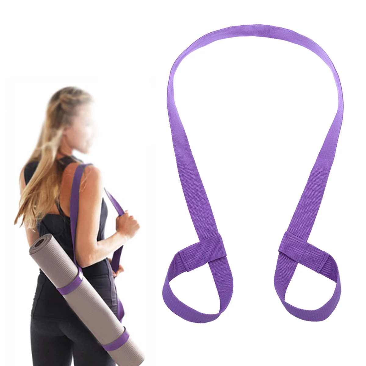 

Yoga Mat Strap Cotton Yoga Mat Carrier Adjustable Strap Sling for Sports Workout Outdoor ( Light Purple )