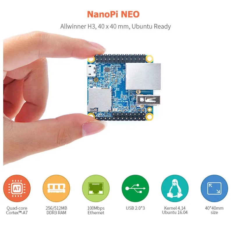 NanoPi NEO 512MB RAM  ҽ Allwinner H3       ھ Cortex-A7