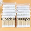 1000pcs Unscented Cotton Swabs, Double-Headed, Wooden Stick, Makeup Removal & Cleaning Ear Cotton Swabs 1
