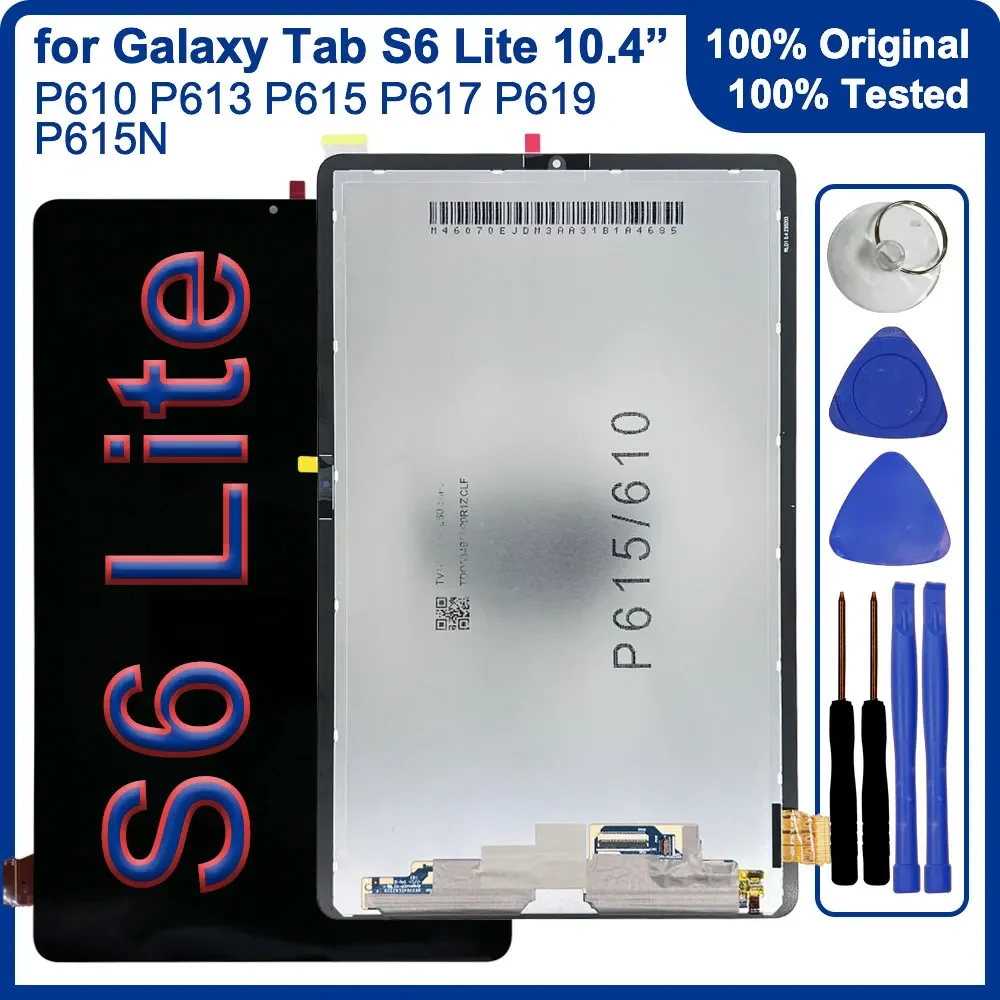 

100% Original New for Samsung Galaxy Tab S6 Lite 10.4 P610 P613 P615 P617 P619 LCD Display Touch Screen Replacement Assembly LCD