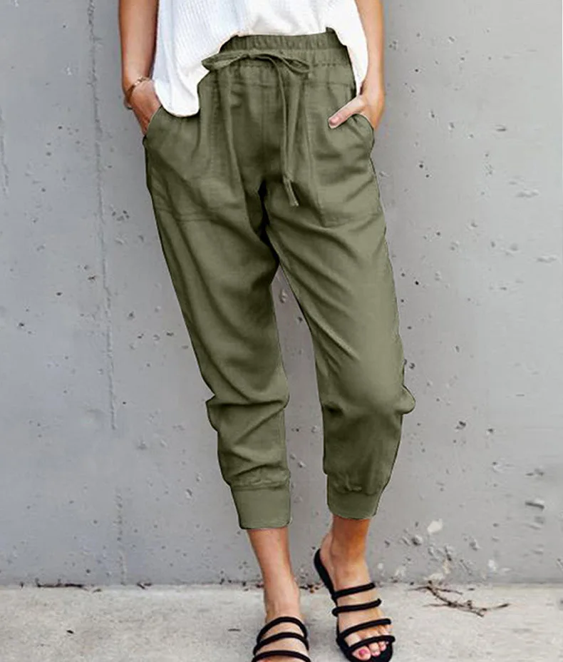 Pants Women Leggings New Pure Color Female Tall Waist Show Thin Trousers Nine Points Cheap Women Leggings OLN3386 - 2