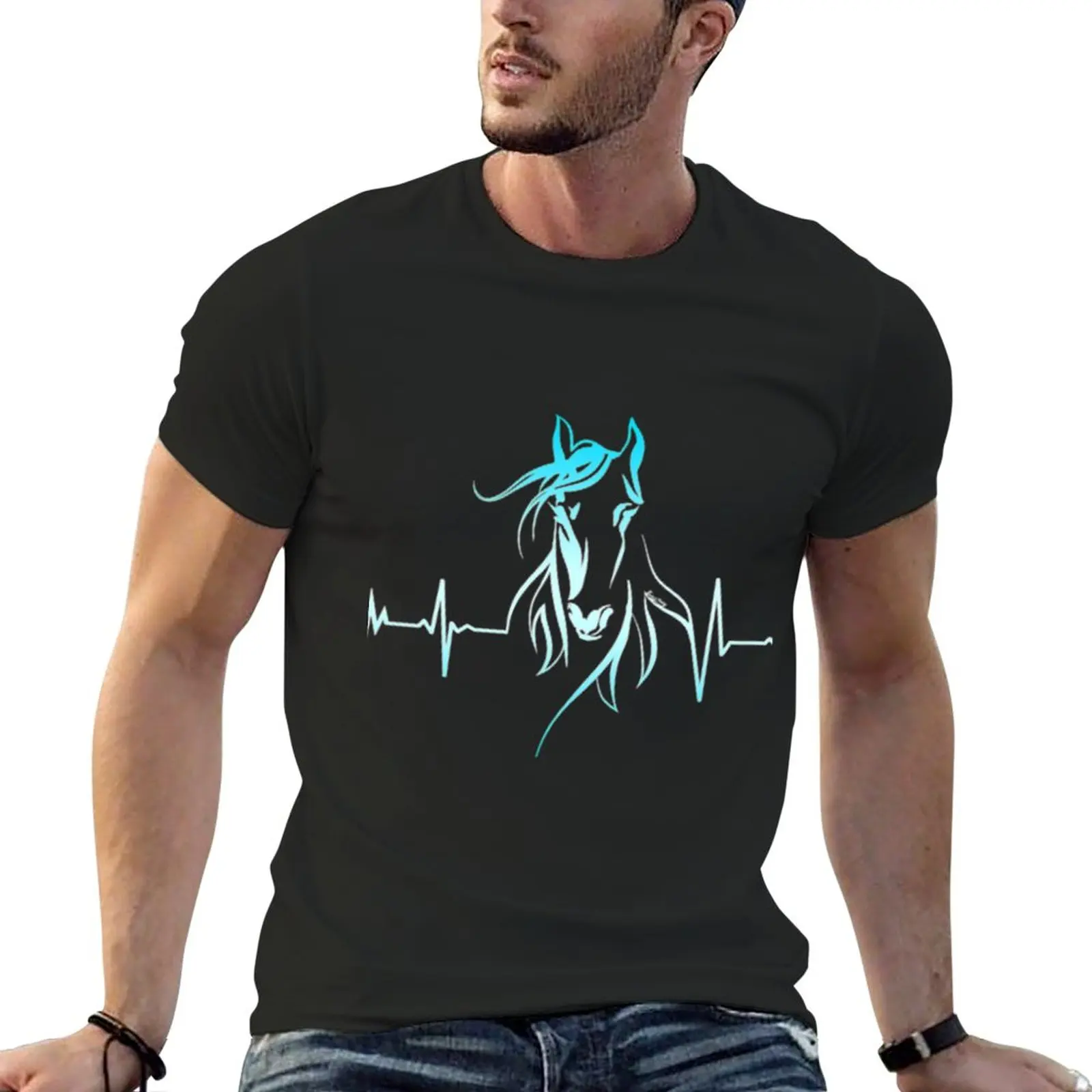 Horse Horse Heartbeat Horse Lovers Rider T-Shirt T-Shirt Ad Asciugatura Rapida Magliette Anime Per Uomo