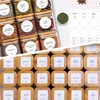 5oz Glass Jars Set with Spice Labels,Square Spice Jars with Bamboo Lids/Sticker Labels, Food Storage Container Canisters 6
