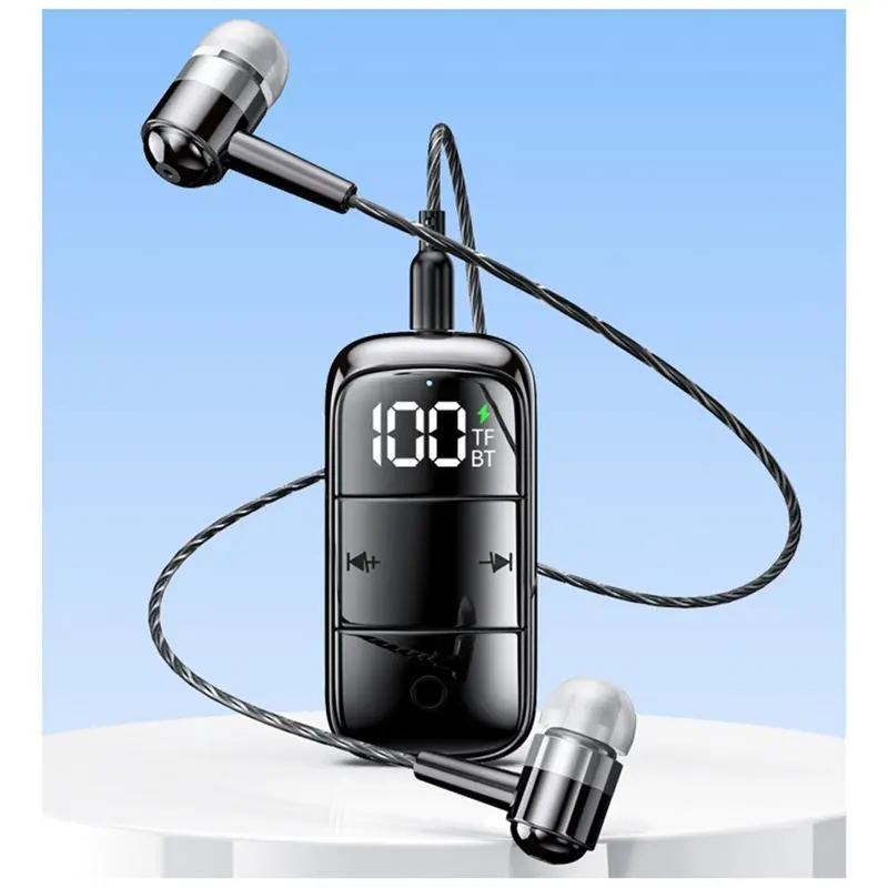 B67C 블루투스 5.3 오디오 어댑터(ANC+ENC 소음 제거 이어폰 포함), 3.5Mm AUX 무선, 마이크 포함