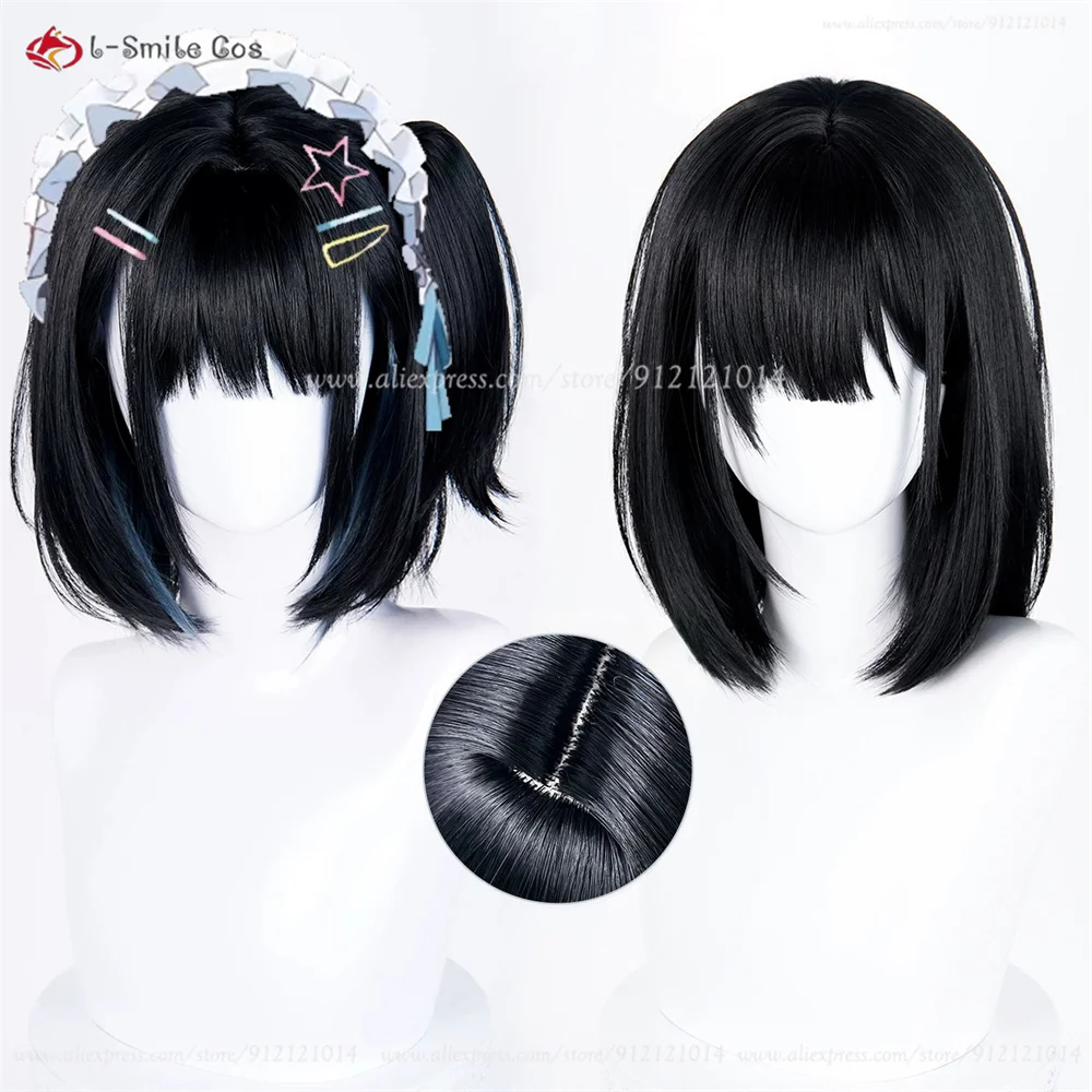 Qiao Ling Rin Jo Cosplay Perücke Schwarz Synthetik Hitzeresistent Anime Halloween 2