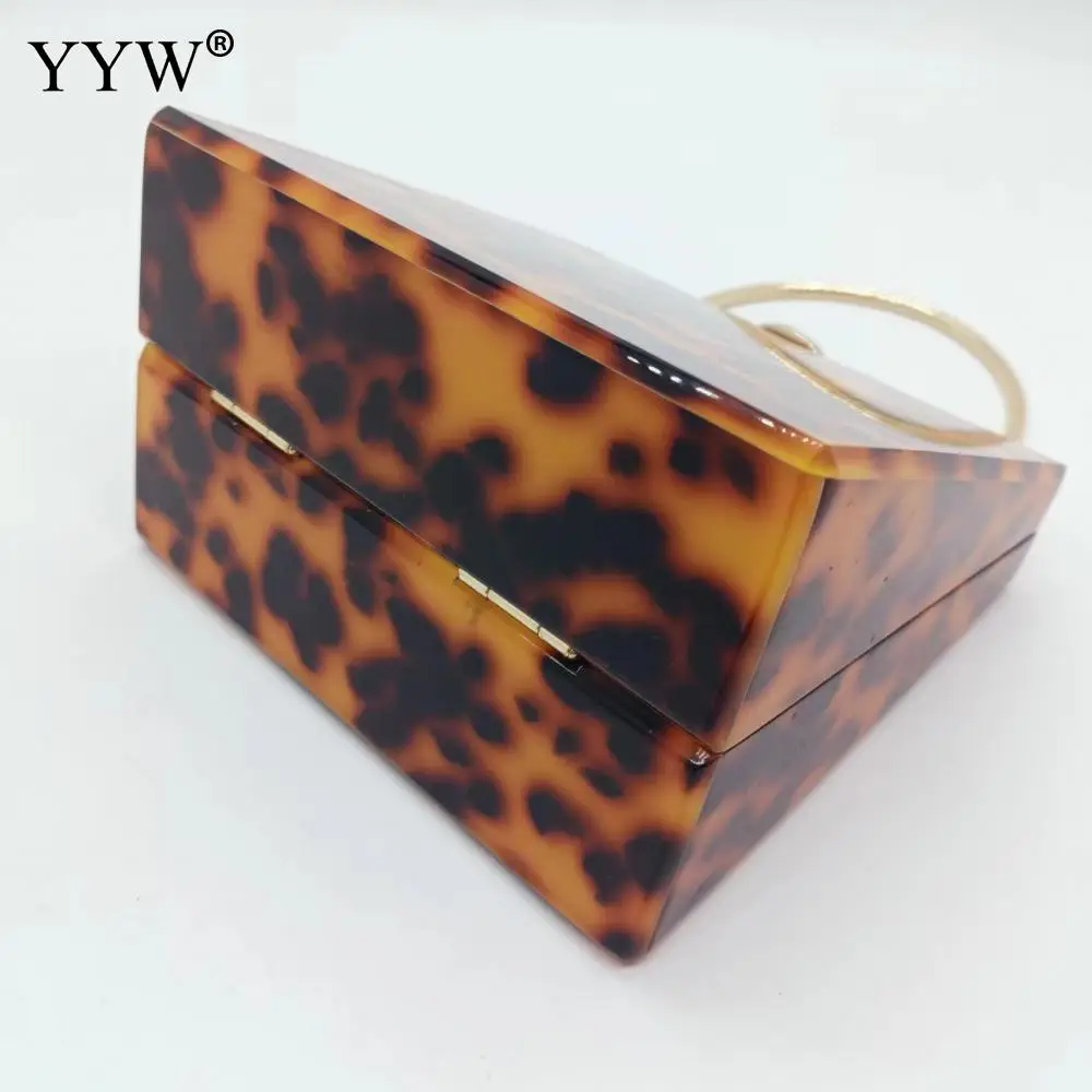 Luxury Leopard Women Evening Acrylic Clutch Bag Designer With Metal Bag Handle Lady Party Wedding Clutch Purse Wallets Chain Bag