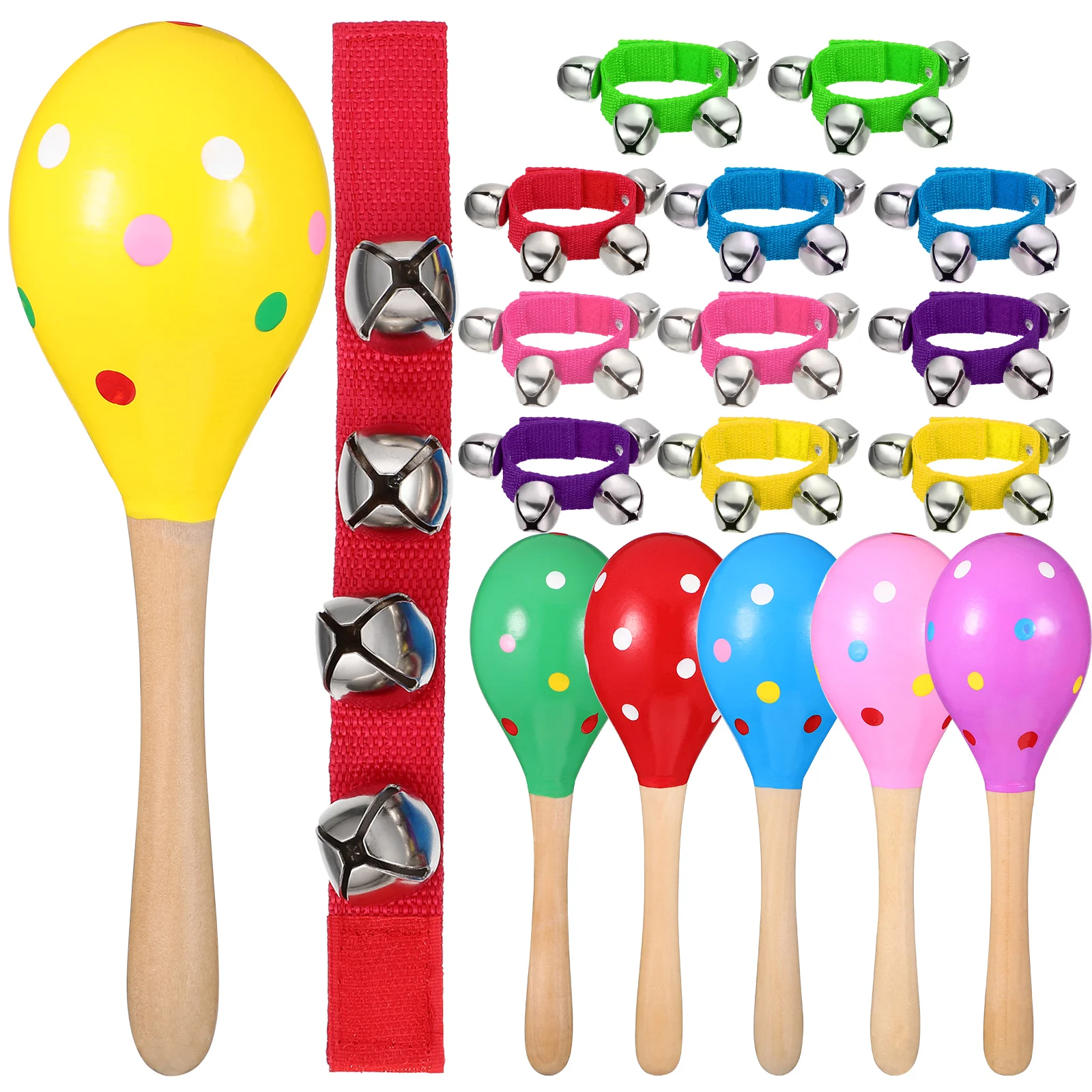 

Sound Making Shakers Sand Hammer Wrist Bell Maracas Musical Instruments Lightweight Hand Jingle Bells