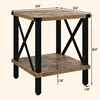 Farmhouse Side Table Industrial Style Sofa Table Coffee Table Metal X Wood Accent End 3