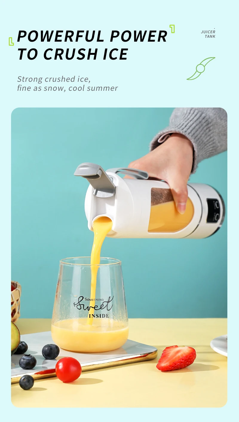 Description Picture 5 of item450ml Fruit Juicer 8 Blades 3 Gears USB Rechargeable Portable Blender Ice Crusher for Shakes and Smoothies Juicer Cup
