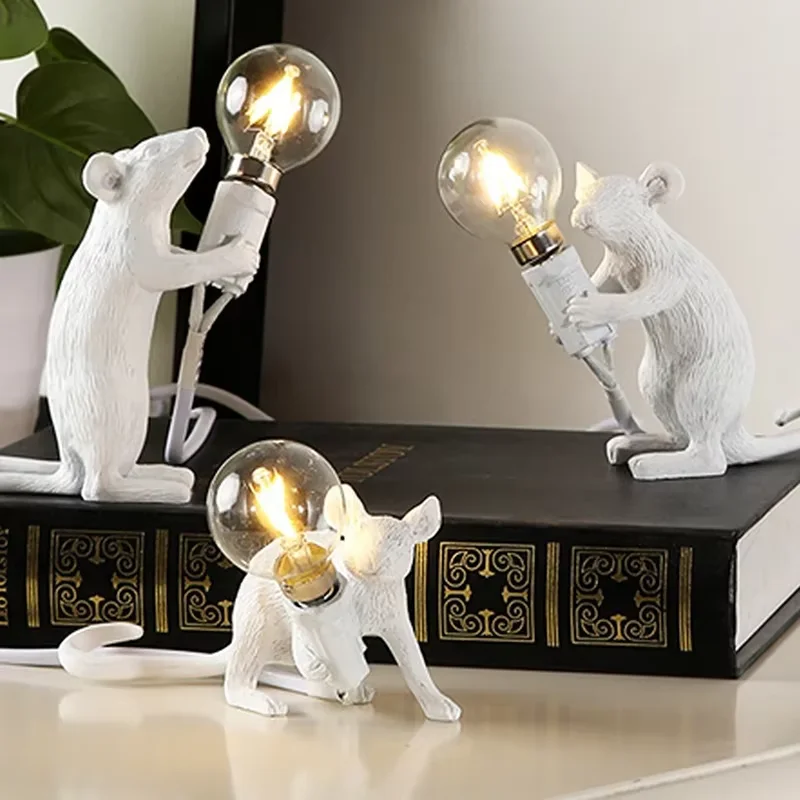 Nordic Mouse LED Table Lamp Modern Style Home Room Bedside Table Lights Indoor Home Decoration Lighting Stand Lamps table lamp