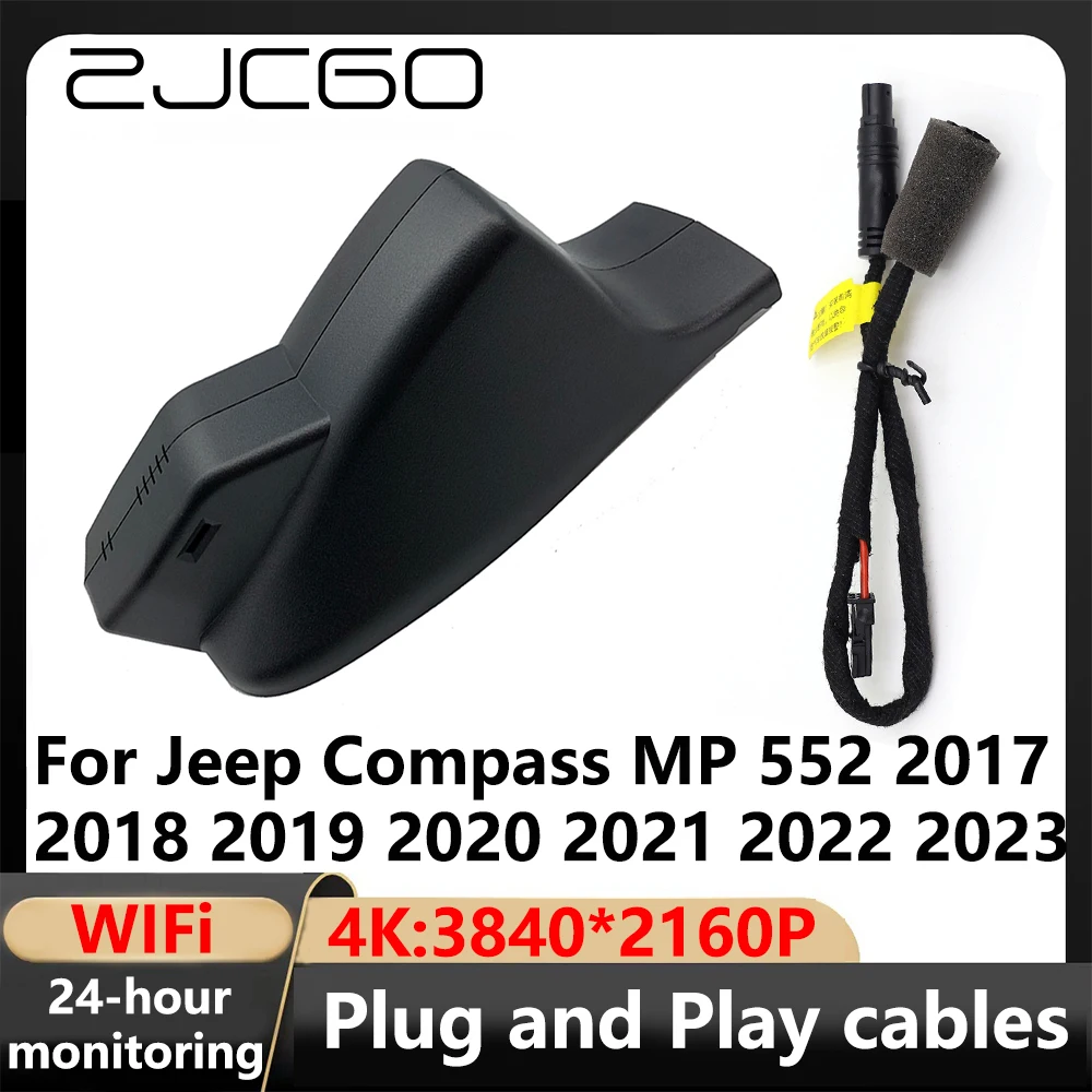 ZJCGO 차량용 DVR 대시 캠 카메라 비디오 녹음기, 지프 나침반 MP 552 2017 2018 2019 2020 2021 2022 2023, 4K 와이파이 3840*2160
