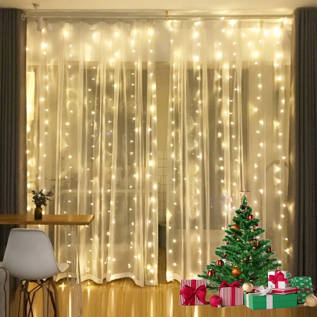 USB LED Vorhang Girlande Girlande Led Licht Weihnachten Lichterketten  Weihnachten Dekorationen 2023 Hause Urlaub Hochzeit Dekoration - AliExpress