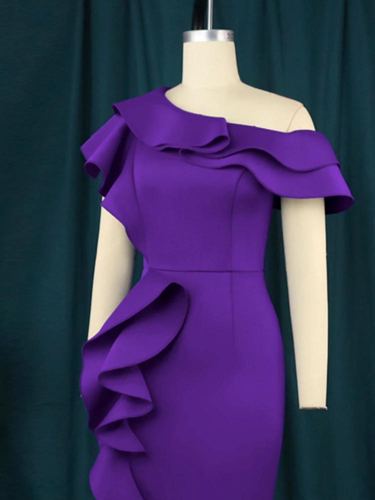 Buy Women Purple Solid Party Dress Online - 806982