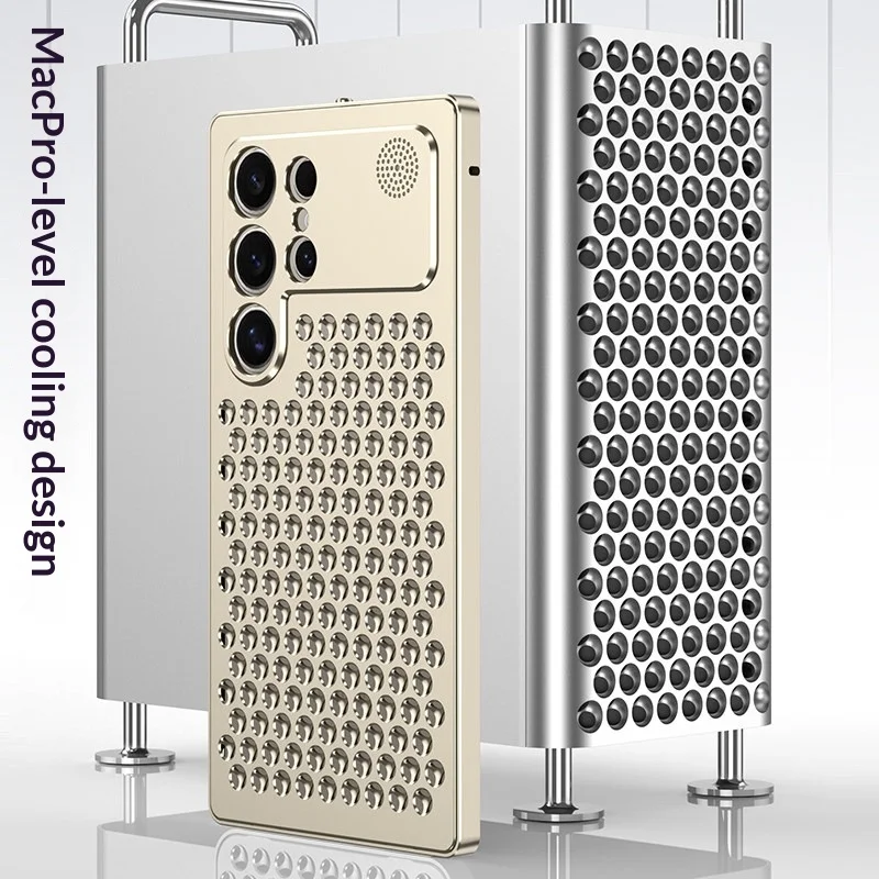 Elegant Hollow Out Metal Frame Phone Case with Heat Dissipation and Fragrance Feature