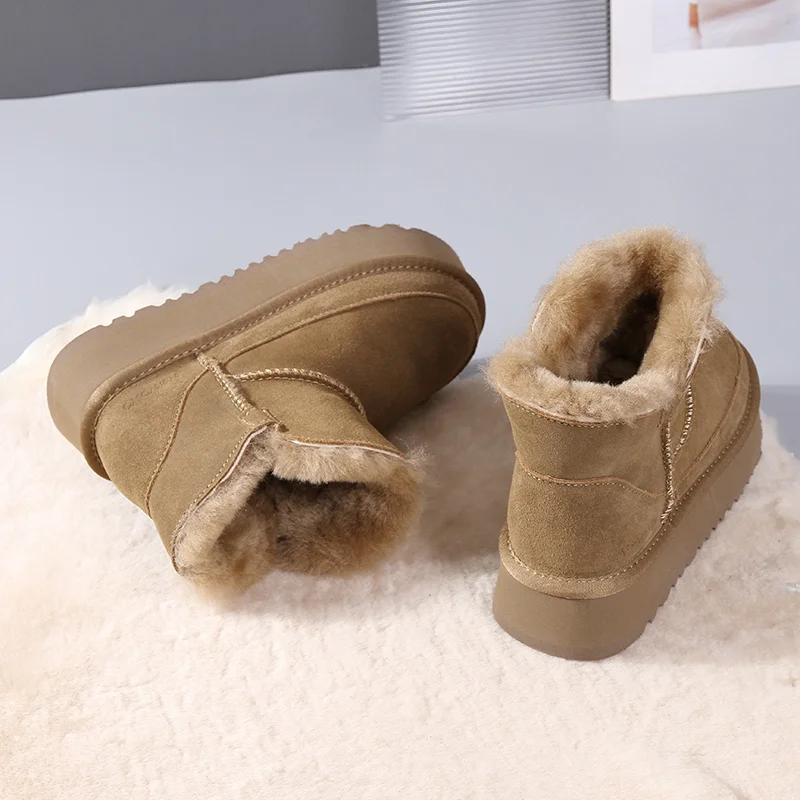 Ankle Boots Platform Women's Snow Boots Suede Plush Thermal Casual Shoes 2023 Winter Thick Gothic Fashion Shoes Women's Boots