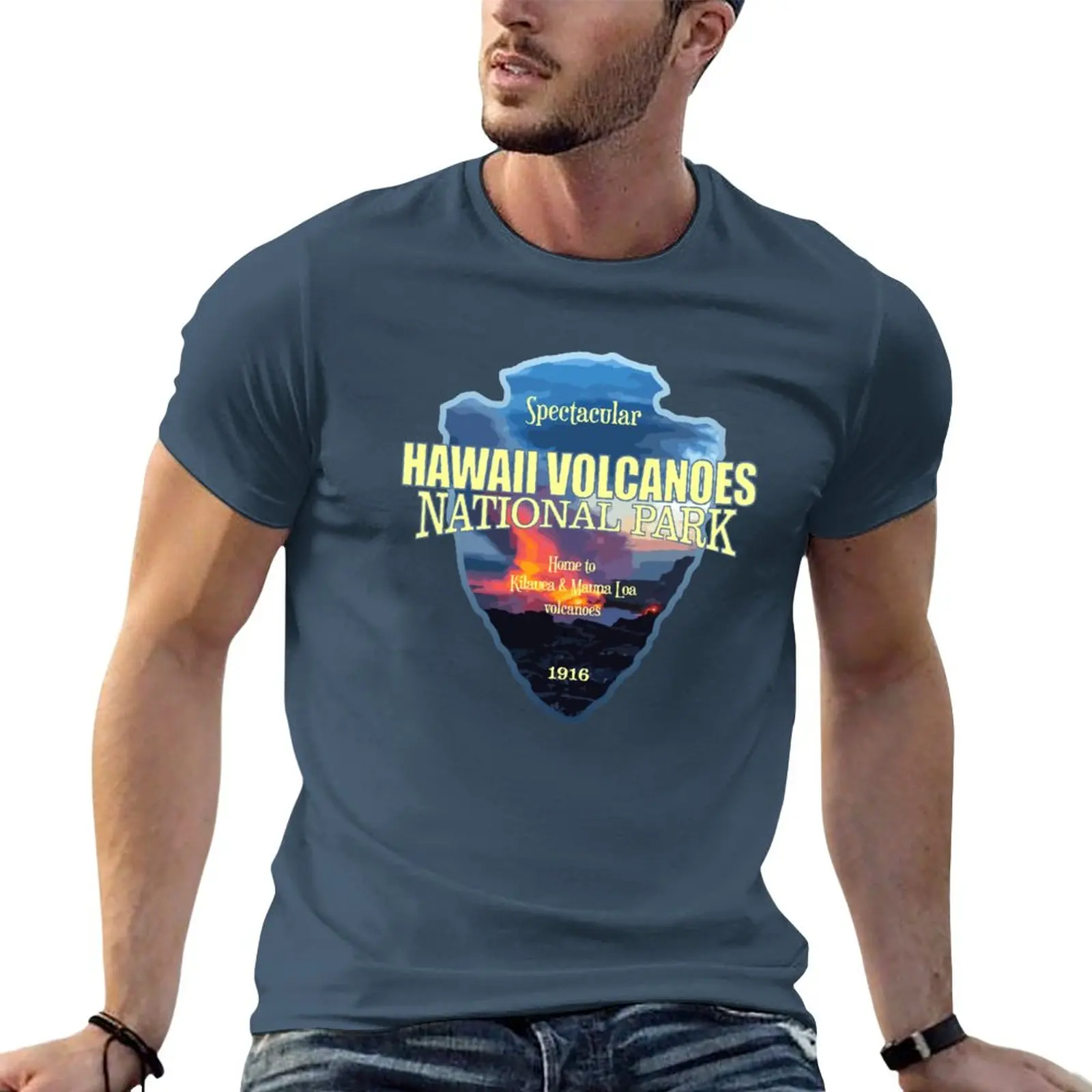 

New Hawaii Volcanoes National Park (arrowhead) T-Shirt Short sleeve quick drying shirt T-shirt for a boy t shirts men