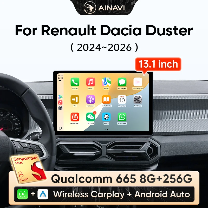 Pantalla Portátil 7" Para Dacia Duster 2010-2025 - Wireless CarPlay Y Android Auto, Bluetooth, GPS