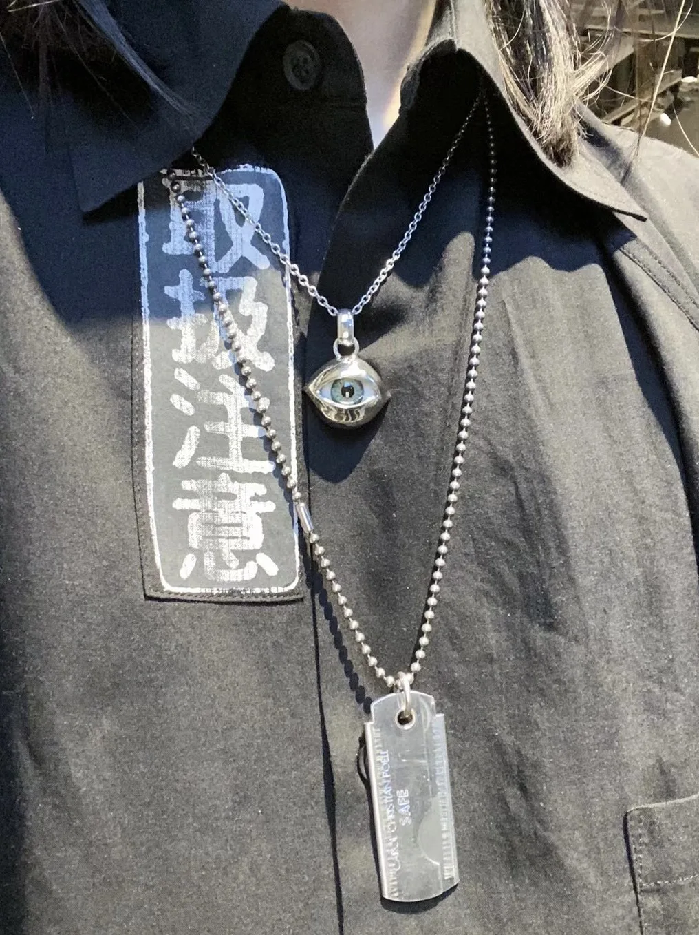 Hand -designed retro eyes men's necklace