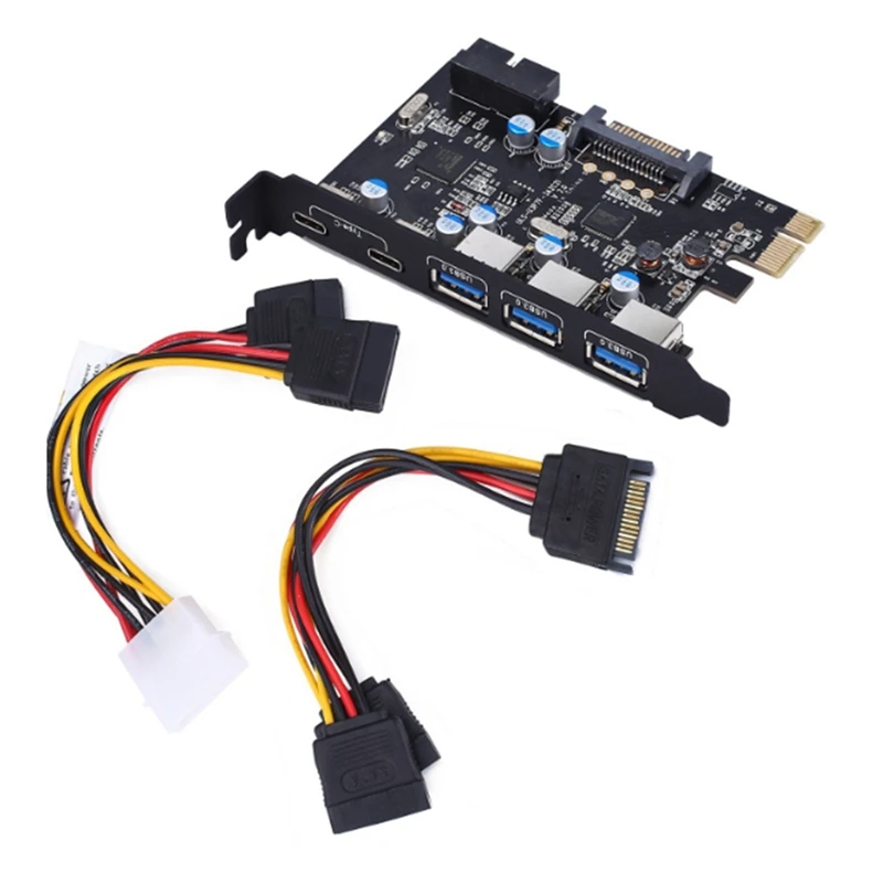 1 Set Pcie A 5 Porte Convertitore Usb3.0 Usb3.0 Scheda Di Espansione Pci-E Driver Cd Usb 3.0 Interno