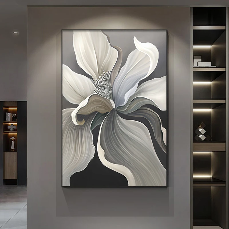 

OuzerQing100% Hand Painted Oil Painting On Canvas Modern Abstract Flower Wall Art Living Room Pictures Home Decoration Unframed