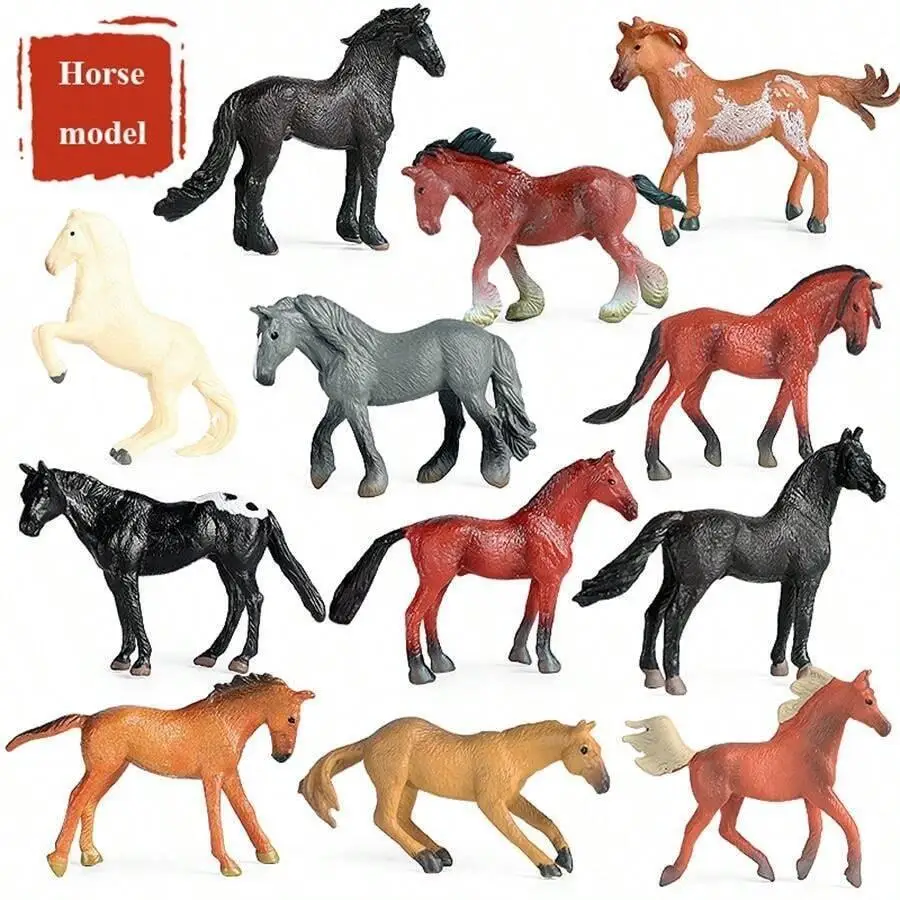 Wild dinosaurs cats pet dogs horses animal models cake decorations figure ornaments children's educational cognitive toys educational toys dinosaur model toys animal model toys