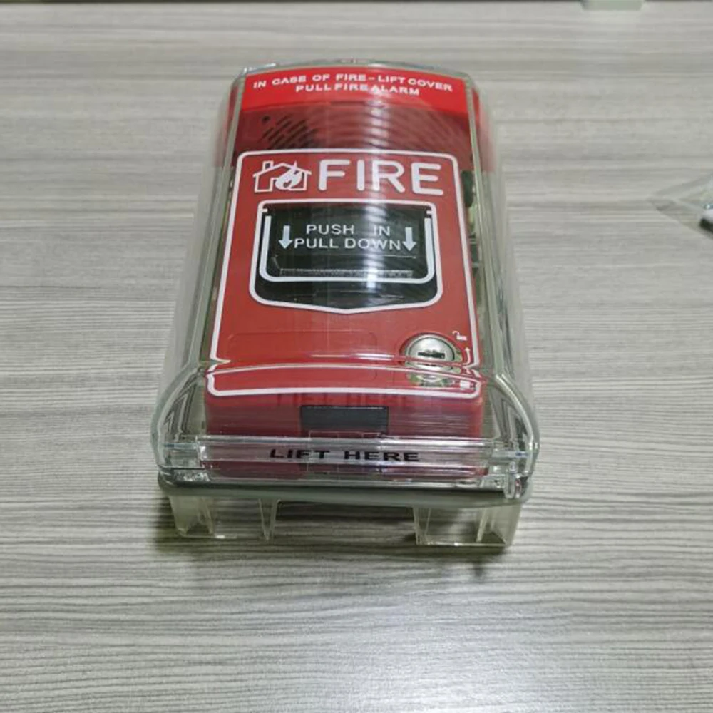 Factory Polycarbonate Cover Fire Alarm Waterproof Push Button Manual Call Point Transparent Cover