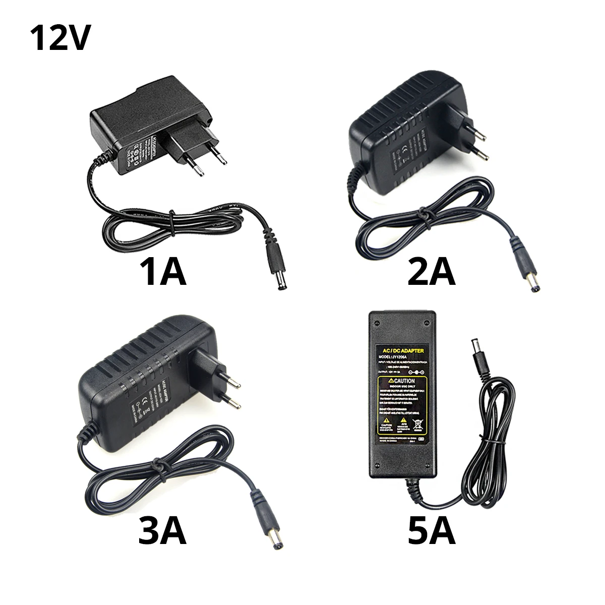 AC 100V-240V에서 DC 12V로 변환하는 조명용 변압기 1A 2A 3A 전자식 전원 공급 어댑터 컨버터 LED 드라이버 (LED 스트립 조명용)