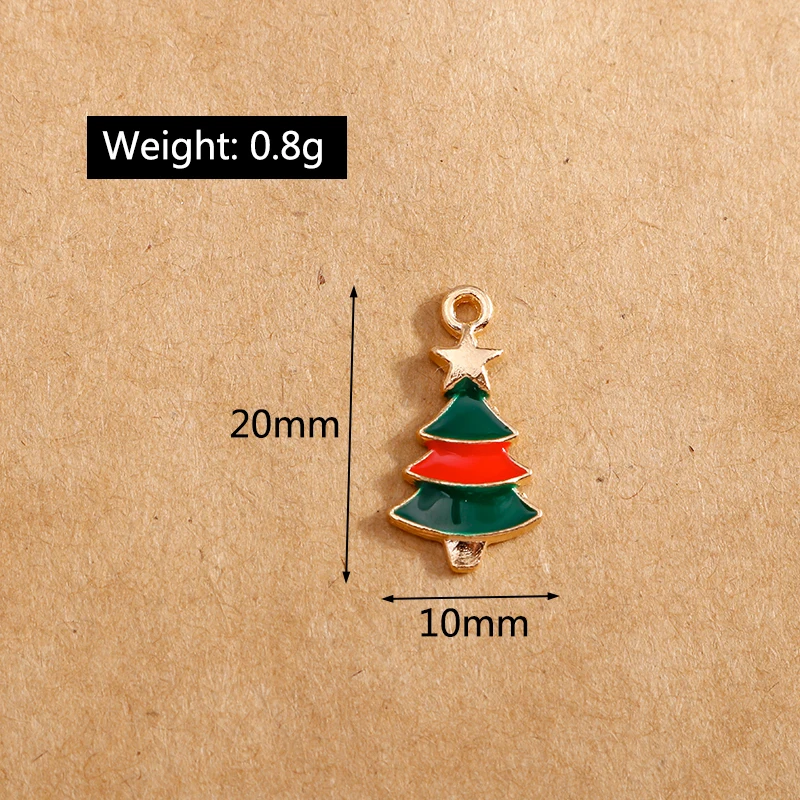 10 Stück Emaille-Weihnachtsbaum-Charm-Anhänger für Halskette, Armband, DIY-Ohrringe, handgefertigte Schmuckherstellung, Zubehör – Detail 13