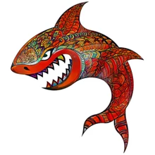 

6 Design Wood Jigsaw Shark Animal Kids Gift Game Unique Shape Artwork Toys Wooden Puzzles 100 200 300 Pieces Block Adult Party