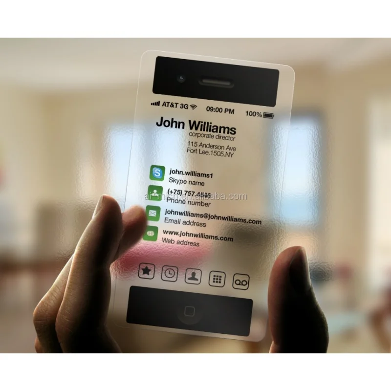 

Customized.product.Custom Plastic Transparent Business Invitation Name Card With Letter Press