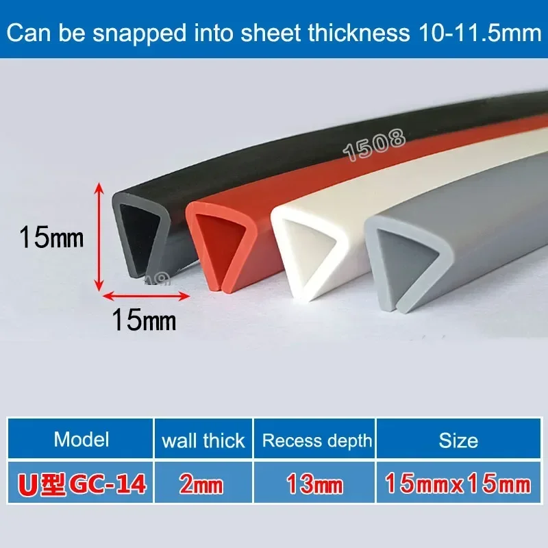 Silicone U-Type Edge Banding Strip Multicolor Rubber Car Door Protector Sealing Bar For Glass Metal Panel Anti-Collision 1/3/5M