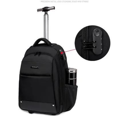 Mochila con ruedas para hombre y mujer, bolsa de equipaje de viaje, para  ordenador portátil, con ruedas|Bolsas de viaje| - AliExpress
