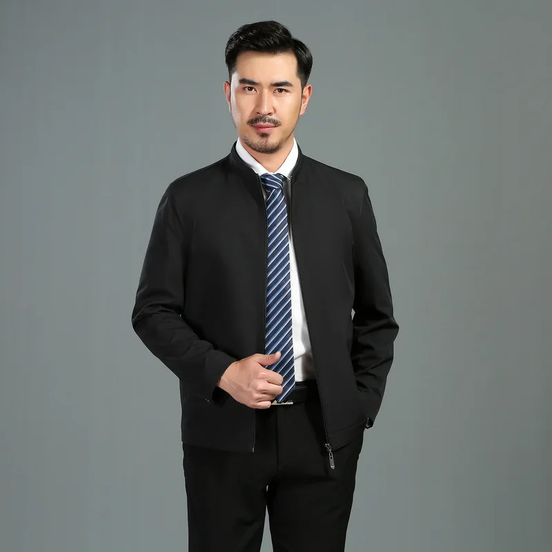 

Spring New Jackets and Coats for Men Business Casual Standing Collar Jacket Men Clothing Male Outwears Tops Ropa Hombre FCY4702