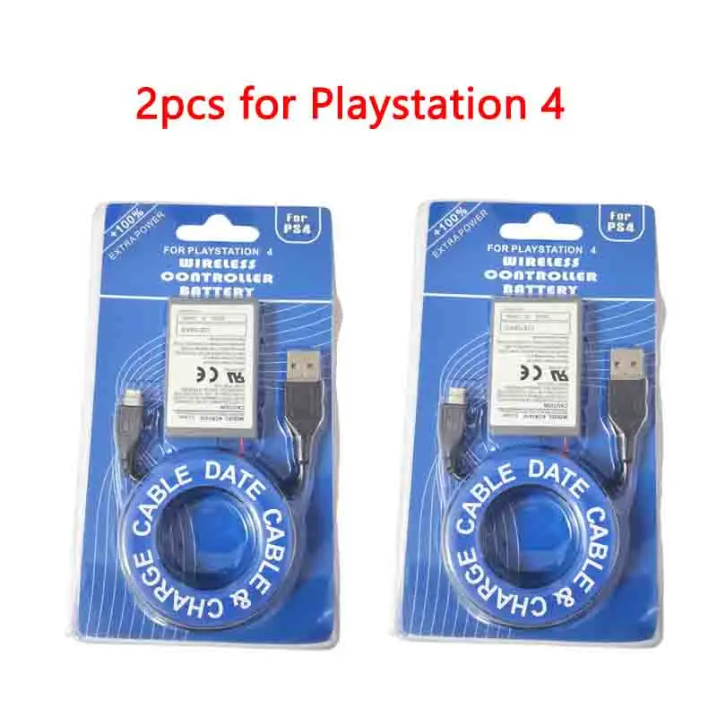 

1/2pcs 2000mAh Rechargeable Li-ion Battery for Sony PS4 Wireless Controller KCR1410 Replacement Battery With USB Charge Cable