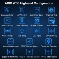 Robot Window cleaner ABIR WD8,Dual Water Spray,Smart Memory,High Vacuum Suction, Laser Sensor, Home Wall Glass Cleaning Robot 2
