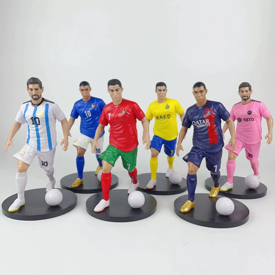 Football Star Cartoon Action Figure Set - Cute Car Accessories & Gifts
