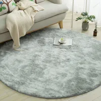 1pc Plush Round Carpet Modern Living Room Decoration Tie-dye Gradient Color Anti-Skid Mat Children Bedside Floor Rug Home Decor - Image 3