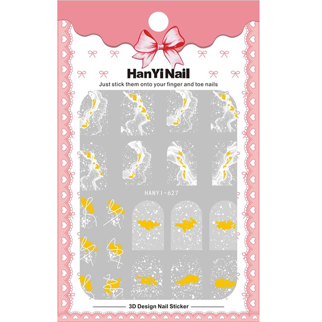 Gold Sliders 3D Nail Stickers Geometric Swirl Wave Liners Stripe Adhesive Slider Transfer Decal DIY Nail Art Decorations