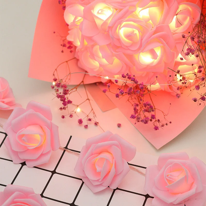 

1.5/3/6/10M LED Rose Flower String Lights USB/Battery Fairy Lights Led Wedding Decoration Party Lights Christmas Lights Outdoor