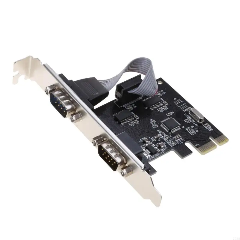 77JD PCI-E to Dual Serial Combo Card RS232 PCI for Express PCIe Adapter Card Dual Way DB9pin 25Mbps AX99100 Chip Fast Stable