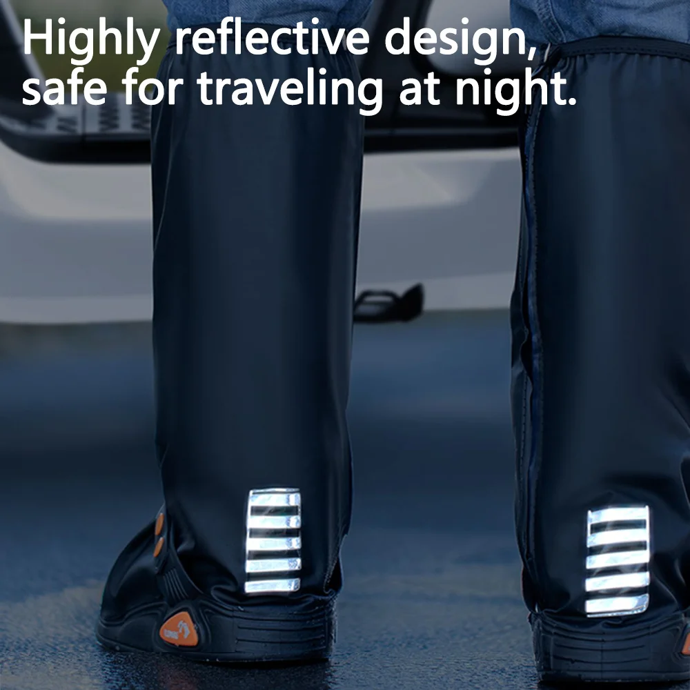 Long Style Waterproof Rain Boot Shoe Covers High Top Reusable for Motorcycle Cycling Bike-New Raincover Protection Covers