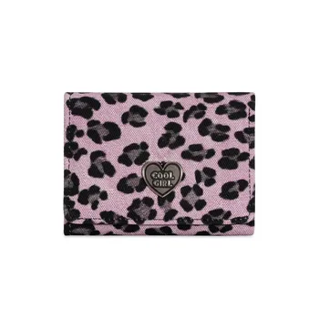 Portamonete Portatile con Stampa Leopardata, Portafoglio Corto Quadrato con Molteplici Scomparti per Carte, Mini Borsa Retrò in PU per la Scuola