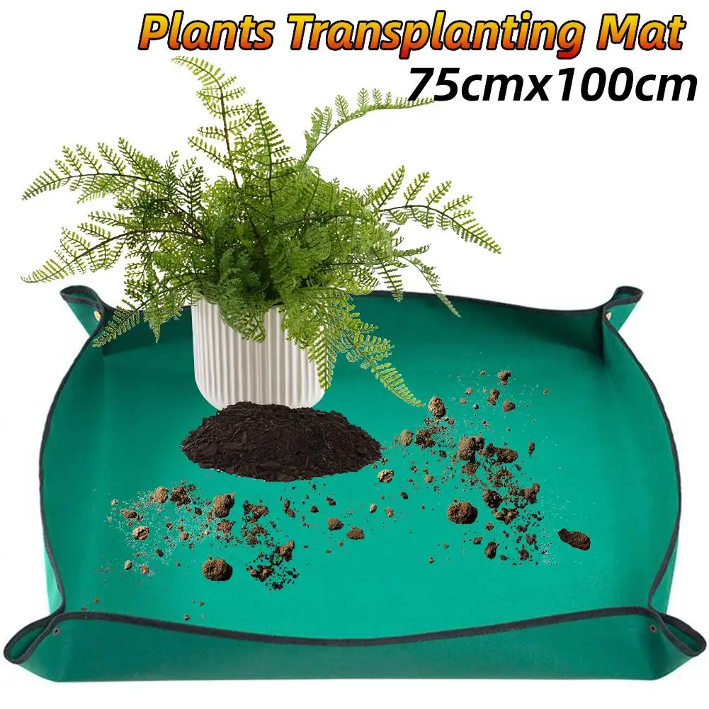 Plant Repotting Garden Mat Waterproof Transplanting Mats Indoor Succulent Potting Mat Portable Gardening Soil 75cmx100cm