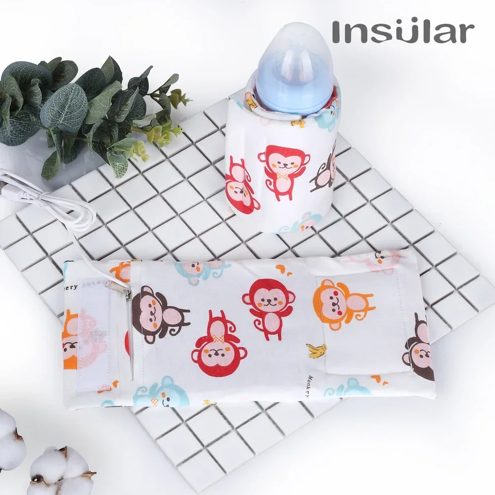 USB Baby Bottle Warmer Portable Travel Infant Baby Feeding Bottle Warmer Heater Thermostat Heated Cover Milk Heater Bags Baby Bottle Heater
