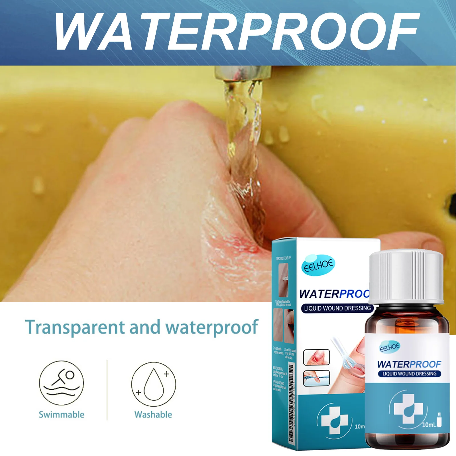Liquid Wound Dressing Waterproof Liquid Wound Dressing Skin Liquid Bandage Glue for Scrapes Minor Cuts Wound Cleaning Invisible Repair Gel Plaster