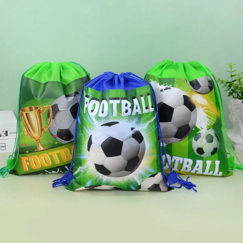 Football Backpack Soccer Ball Drawstring Gift Storage Bags Kids Sports Theme Party Favors for Guests Happy Birthday Party Supply
