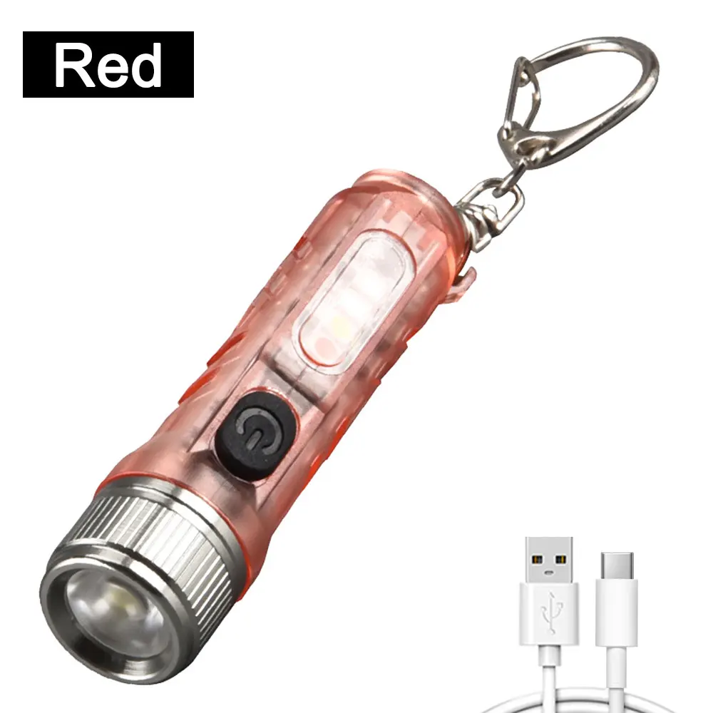 S11 Flashlight Mini Keychain Flash Lamp UV Light Magnetic 11 Light Modes Torch With USB TypeC Rechargeable IPX6 Waterproof pocket flashlights Flashlights